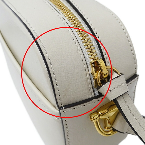 GUCCI White Leather Horsebit Shoulder Bag - Picture 9 of 13